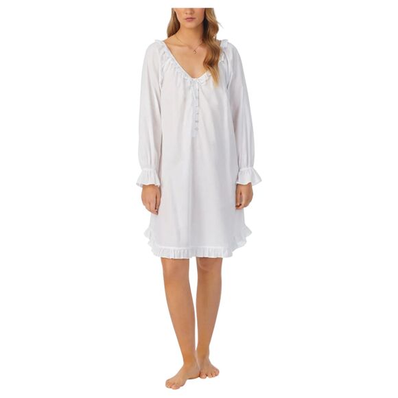 Eileen West Cotton Lawn Poet Shirt Sleep Shirt Gown Dress Floral Size XL - Picture 8 of 9